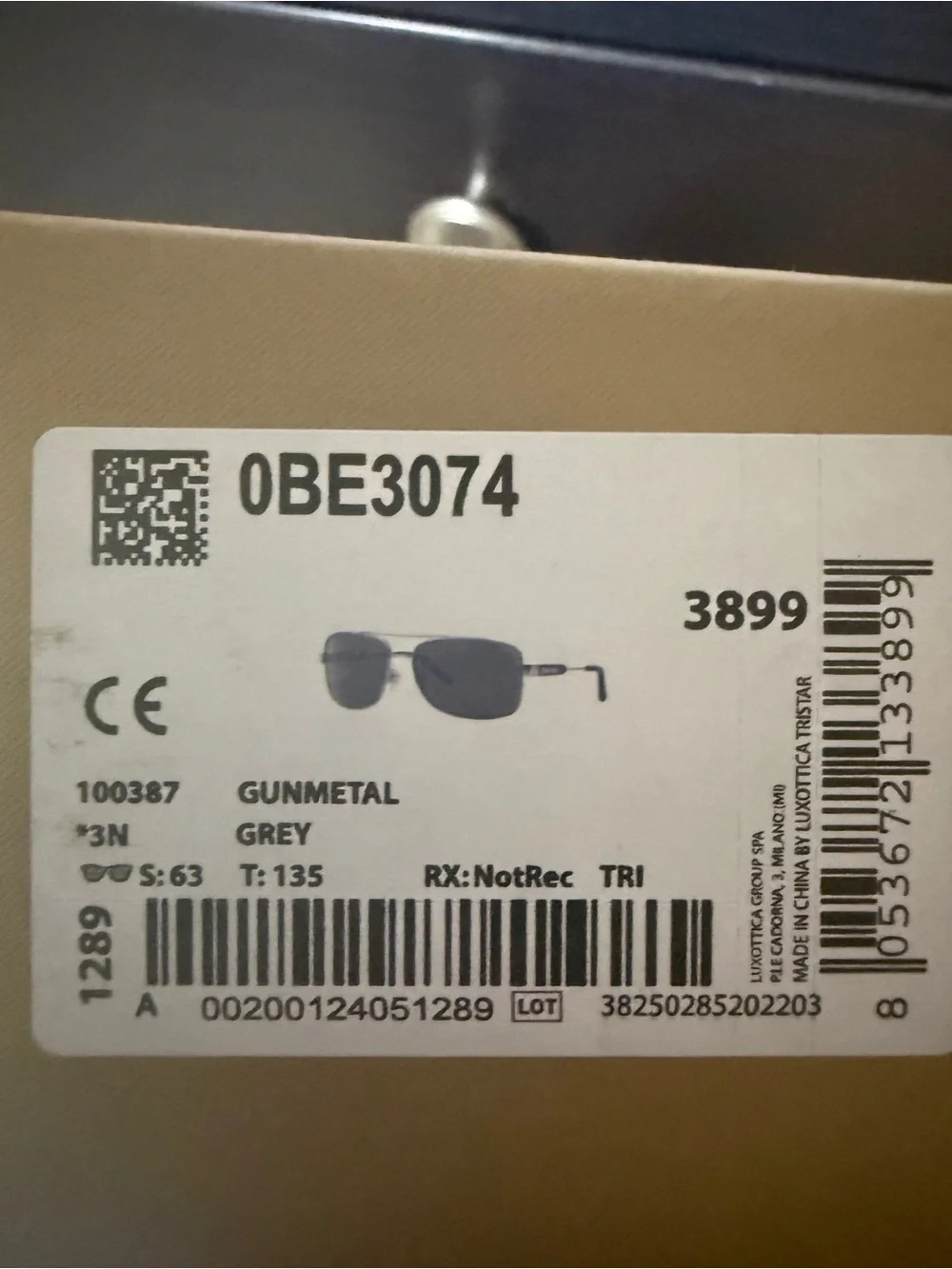 Burberry Gunmetal Sunglasses with Grey Lenses